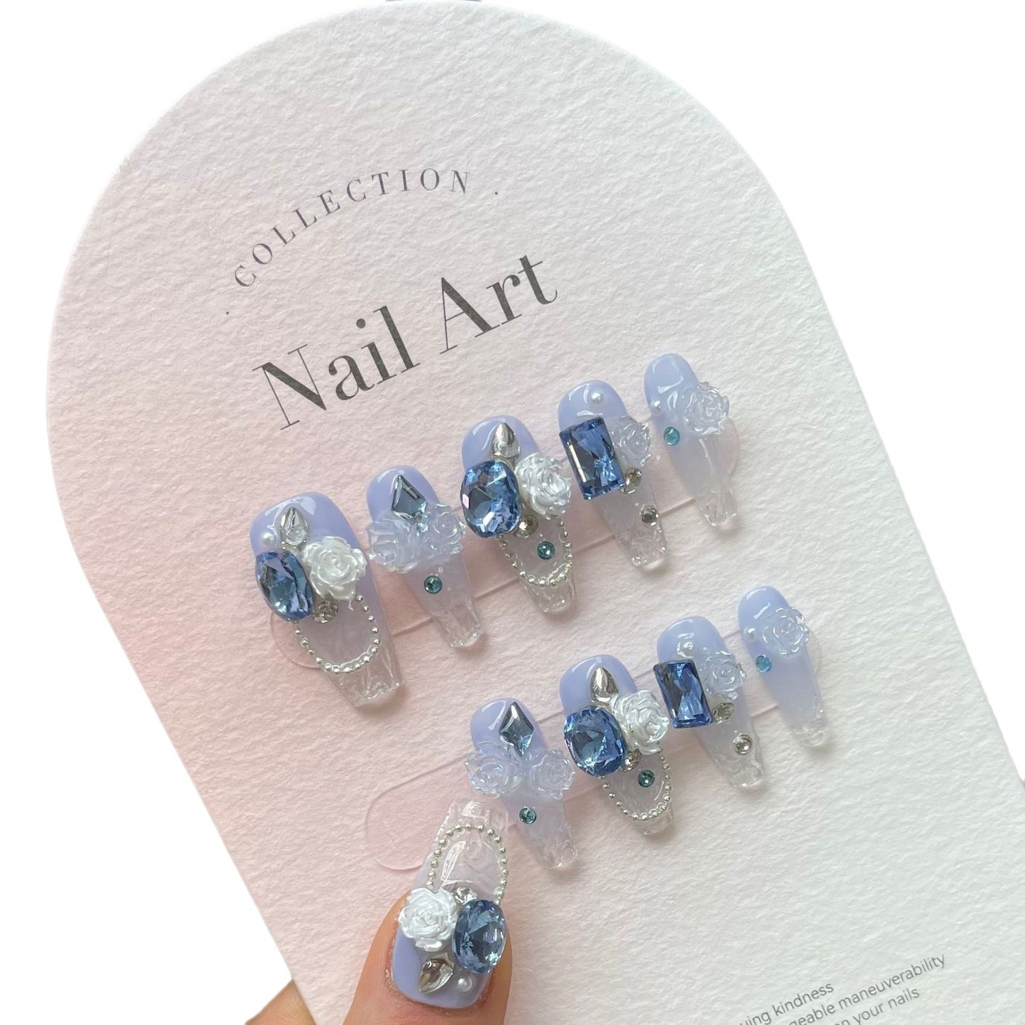 (reusable nail)"Sea Lan Bing glass" hand-worn nail polish with high-quality whitening and gentle patch.