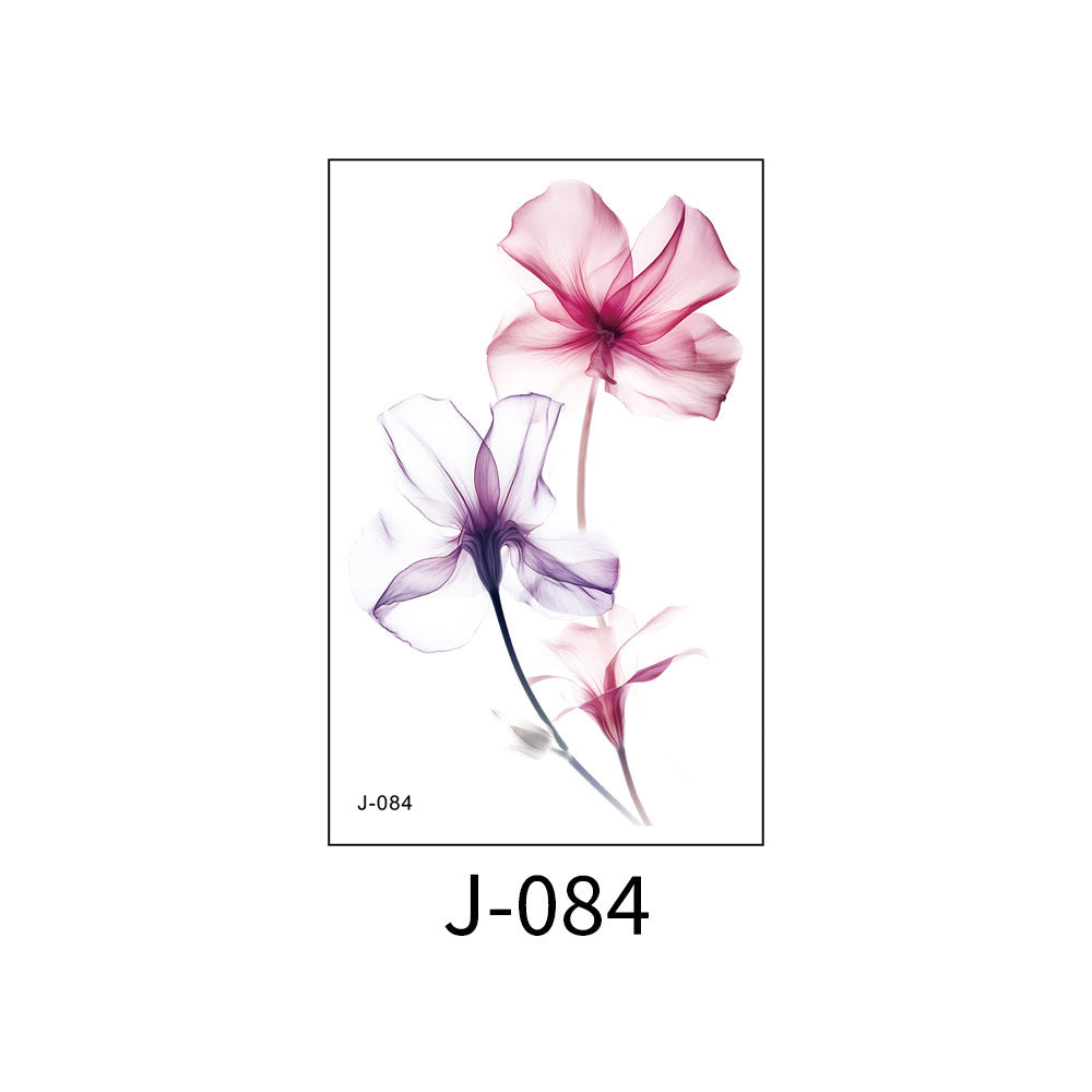 Free shipping Tattoo Colorful Flower Tattoo Sticker Disposable Waterproof Hand Back Clavicle Chest European and American Scar Covering Fresh Tattoo Sticker Paper