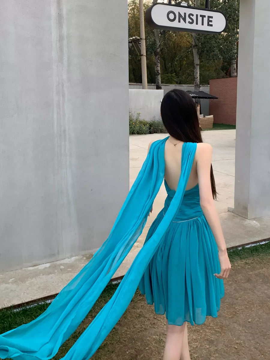 Fashion women's wear off-Shoulder Tube Top Hot Girl Waist Slimming Seaside Holiday Dress Summer Super Fairy Goddess Sanya Style Beach Dress