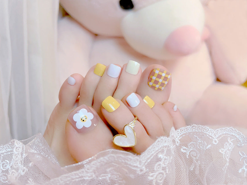 Fashion  nail New Fresh Manicure Wear Nail Ins Cute Flower Nail Patch Toenail Toenail Manicure J7