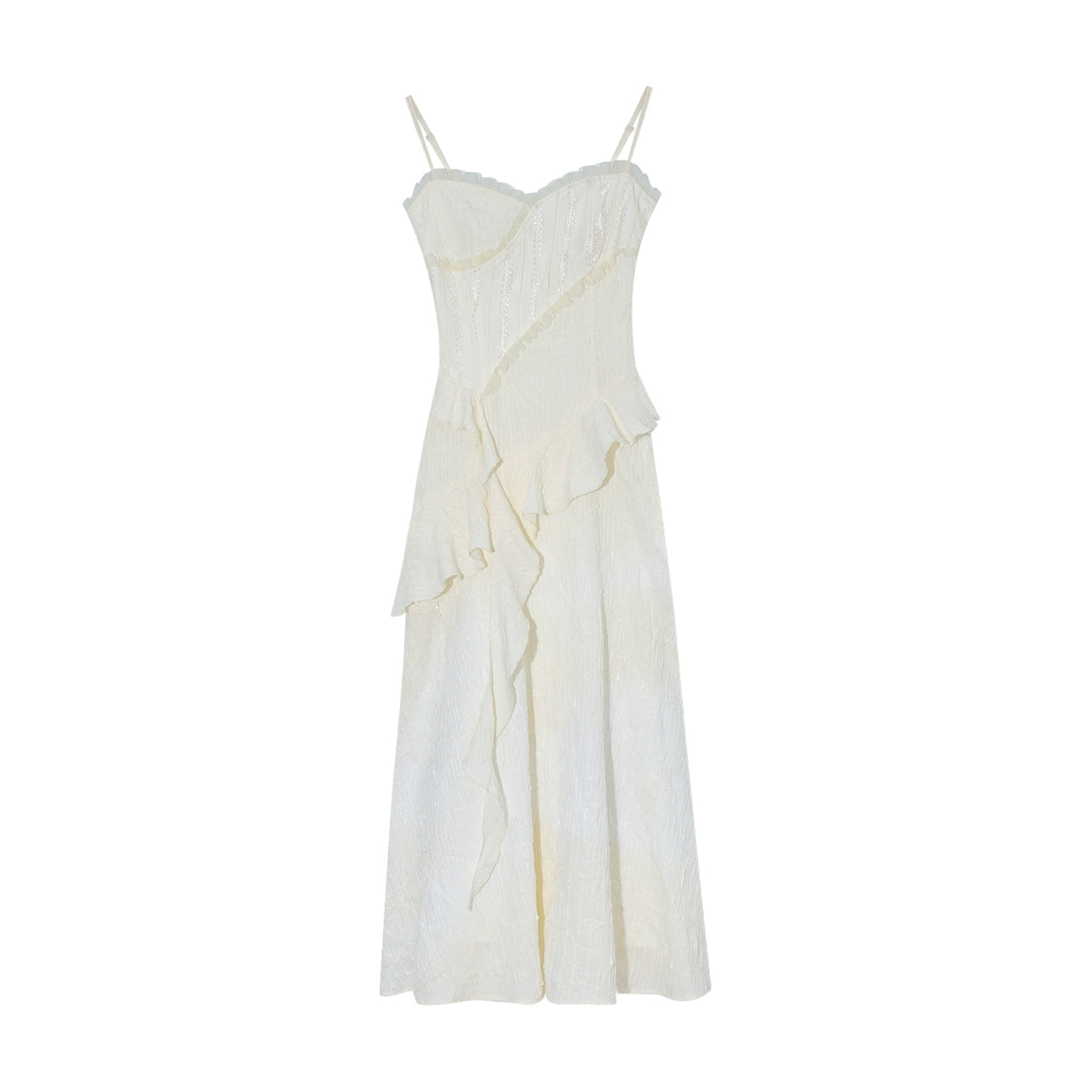 Fashion women's wear Dream Seven77 French Style Irregular Spaghetti-Strap Dress Women's Spring New Ruffled Design Short Skirt