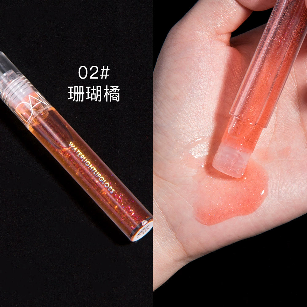 透明水光口红唇蜜珠光带闪镜面润泽唇釉嘟嘟玻璃唇保湿唇乳女学生平价