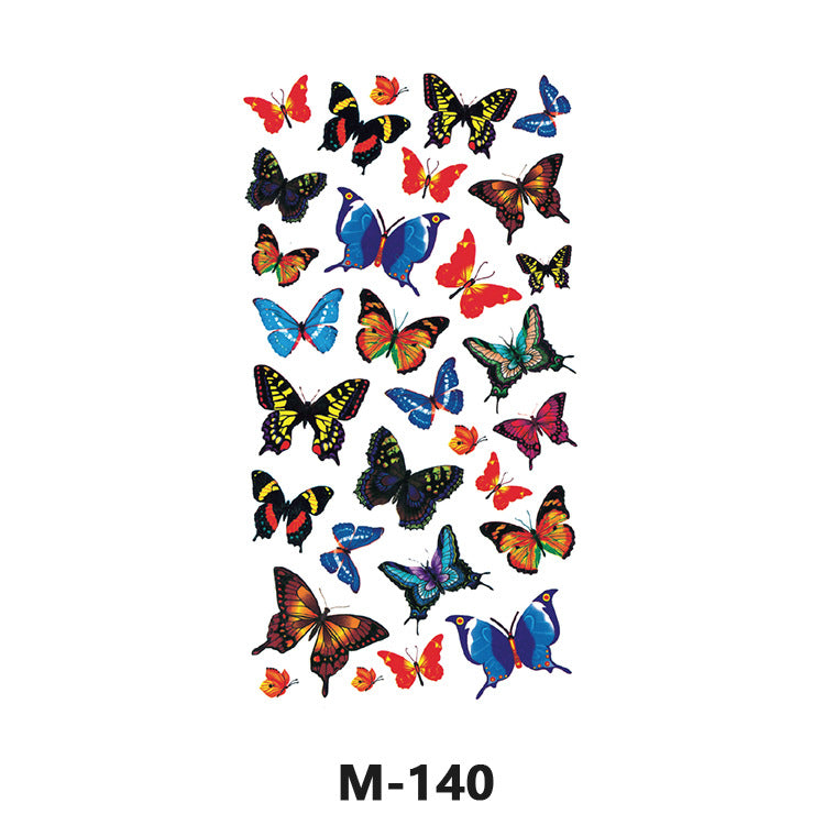 Free shipping Tattoo Sticker Tattoo Tattoo Sticker Simulation English Tattoo Sticker Paper Flower Colorized Butterfly Water Transfer Sticker Sweatproof and Waterproof Wholesale