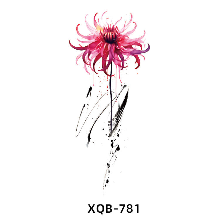 Free shipping Tattoo Factory Wholesale Small Full Arm Flower Tattoo Sticker Half Sleeve Waterproof Big Picture Men and Women Black and White, Colored Animal Tattoo Sticker Paper