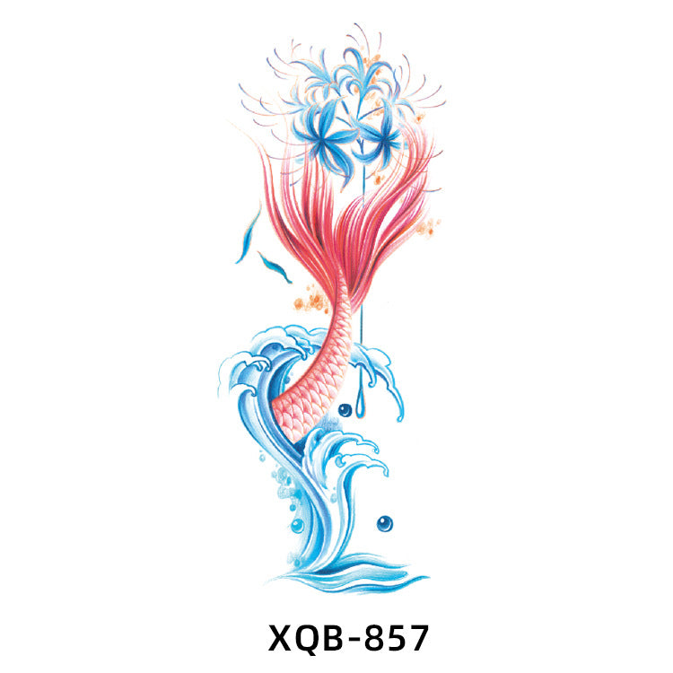 Free shipping Tattoo Small Full Arm Animal Tattoo Tattoo Sticker Half Sleeve Simulation Waterproof Black and White, Colored Flower Men and Women Tattoo Sticker Paper Wholesale