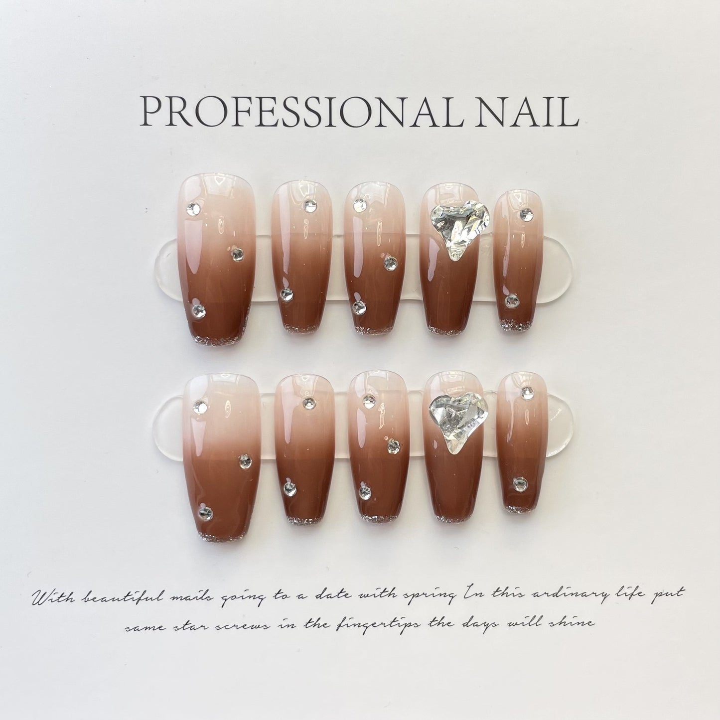 (reusable nail)初秋纯手工高级款钻球碎钻爆闪网红穿戴甲蝴蝶宝盒高品轻奢美甲