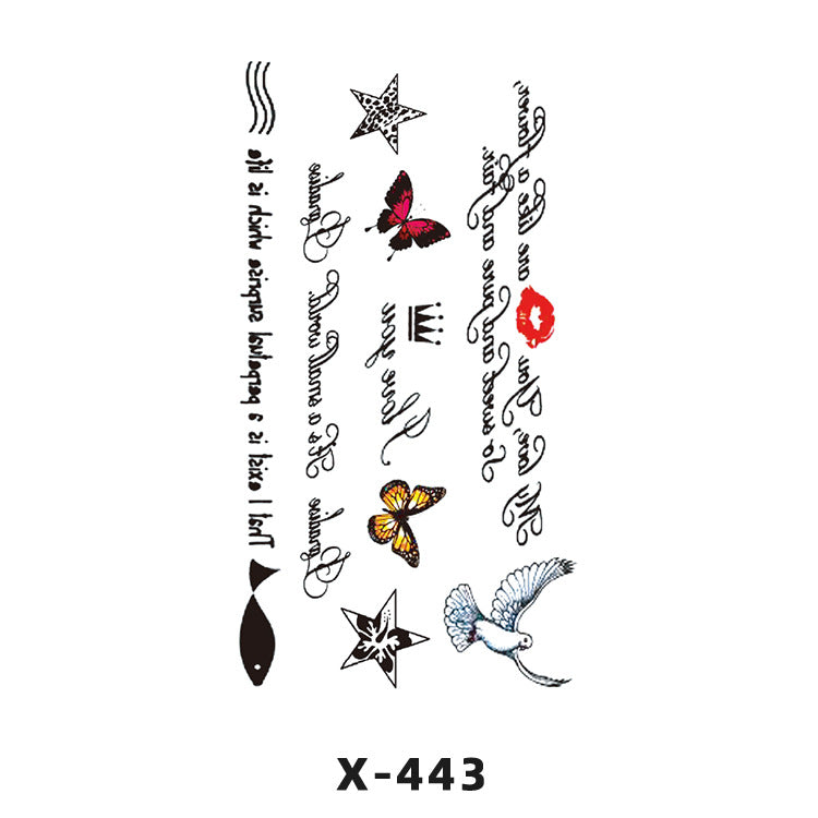 Free shipping Tattoo Tattoo Sticker Paper Waterproof Love Heart Man and Woman Cartoon Personality Couple Long Lasting Flower English Letters Fresh Tattoo Sticker