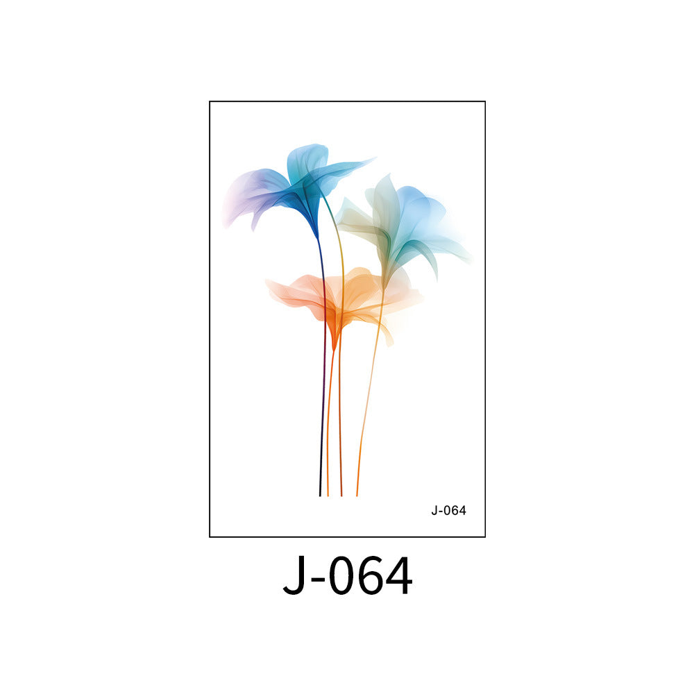 Free shipping Tattoo Colorful Flower Tattoo Sticker Disposable Waterproof Hand Back Clavicle Chest European and American Scar Covering Fresh Tattoo Sticker Paper