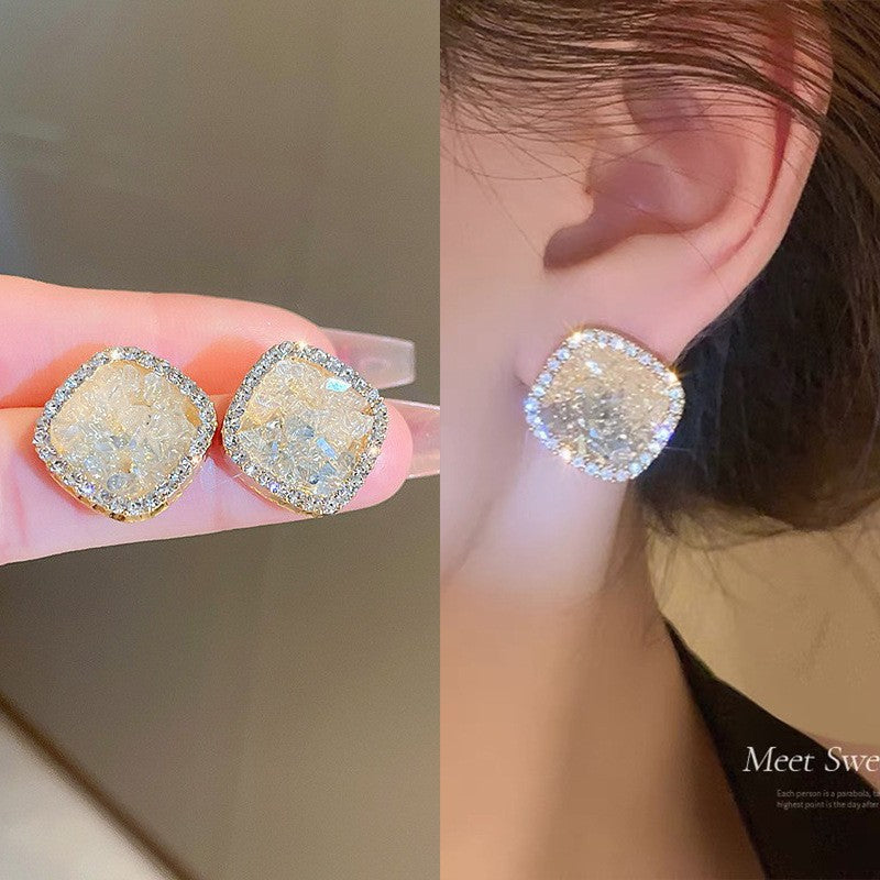 银针镶钻蝴蝶花朵珍珠耳环甜美气质耳钉爆款韩系高级感耳饰批发女