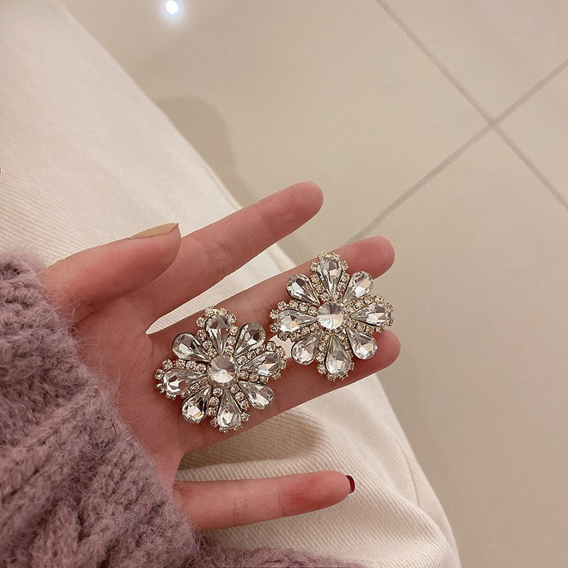 欧美镶钻金属长款流苏耳环时尚高级感耳钉小众百搭气质耳饰批发女