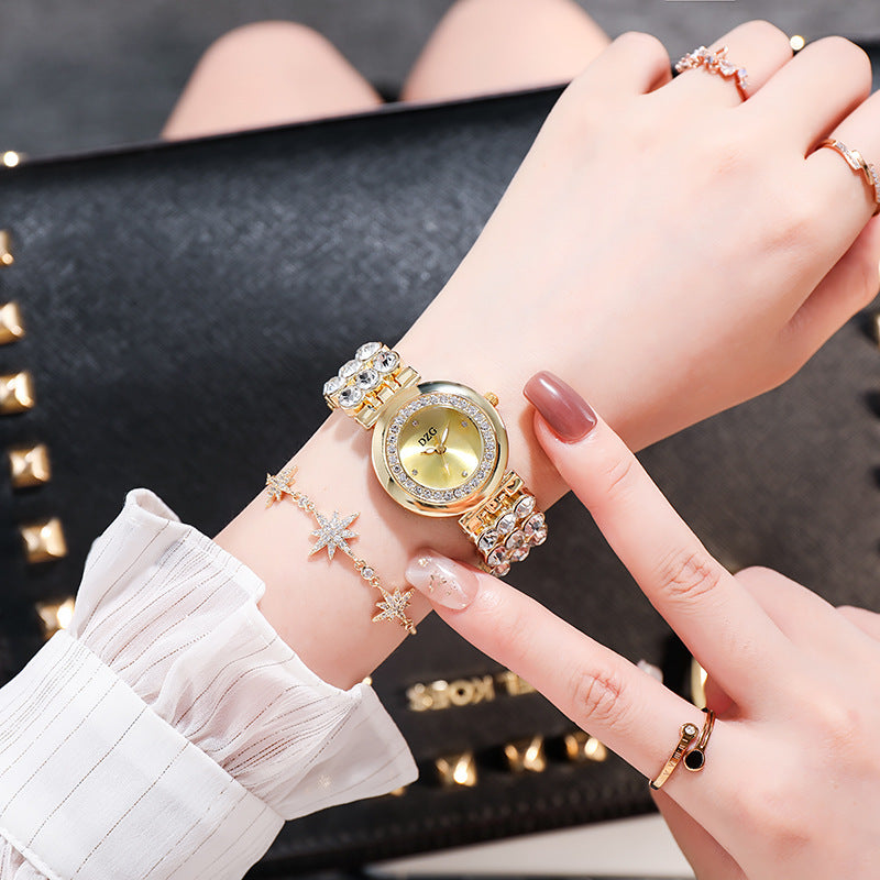 Women's fashion watch rhinestone small dial smooth quartz watch leisure simple temperament watch