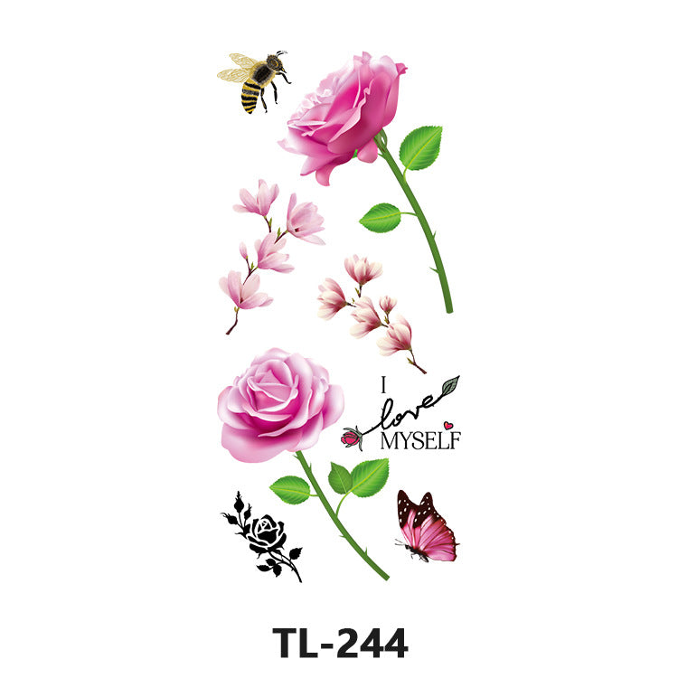 Free shipping Tattoo Waterproof Tattoo Sticker Fresh Flowers Stickers Sexy Plant Tattoo Small Picture Flower Tattoo Sticker in Stock Wholesale
