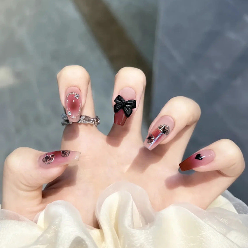 Fashion  nail Nail Sticker Diamond Nail Wear Nail Nail Stickers Fake Nails Bow Nail Sticker Blush Wear Nail A21
