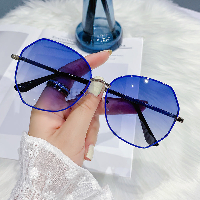 Women's fashion glasses2022新款偏光眼镜跨境女士墨镜韩版潮防紫外线ins太阳镜大脸显瘦