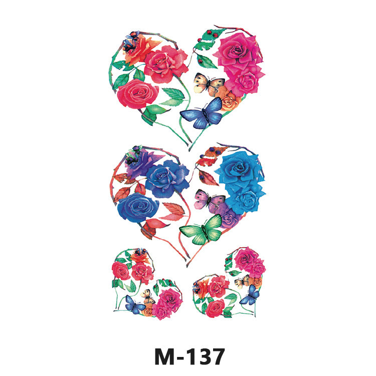 Free shipping Tattoo Sticker Tattoo Tattoo Sticker Simulation English Tattoo Sticker Paper Flower Colorized Butterfly Water Transfer Sticker Sweatproof and Waterproof Wholesale