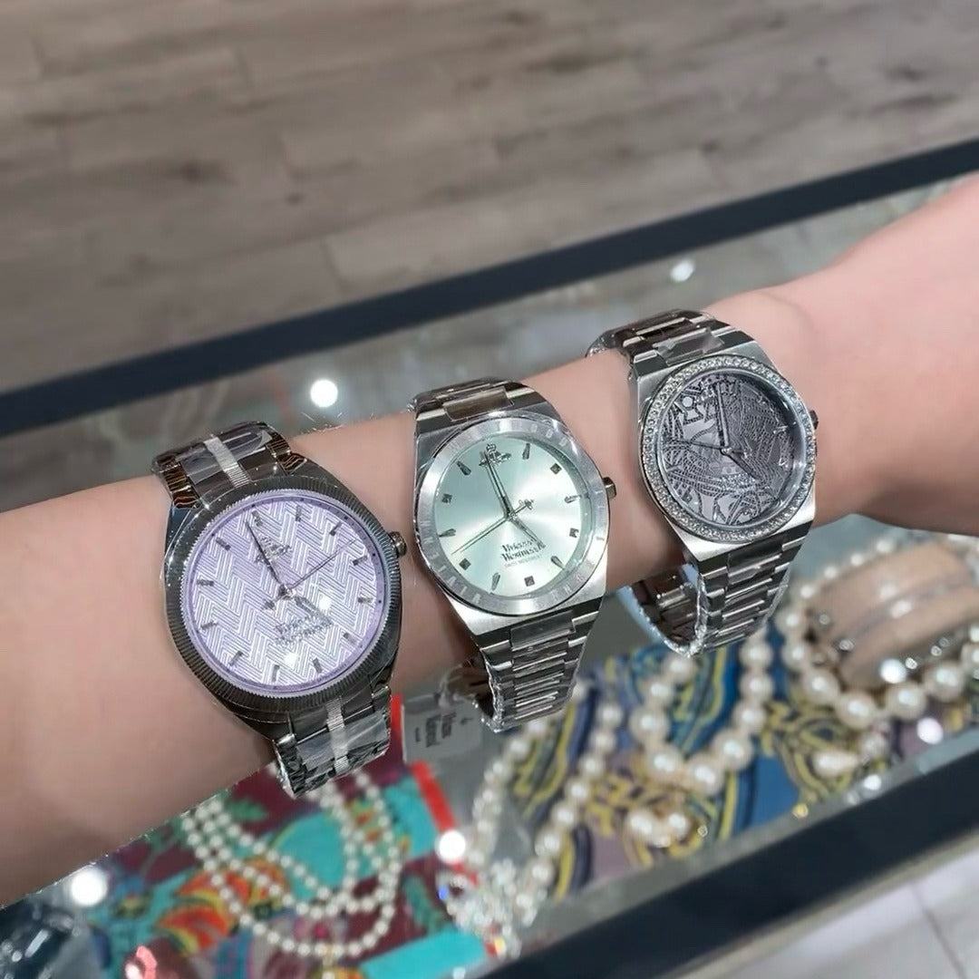 Fashion women's watchOne Piece Dropshipping Weiwei'an Queen Mother Ice Crushing Blue Watch New Dark Plum Purple Women's Watch Pitaya Saturn Small Golden Watch