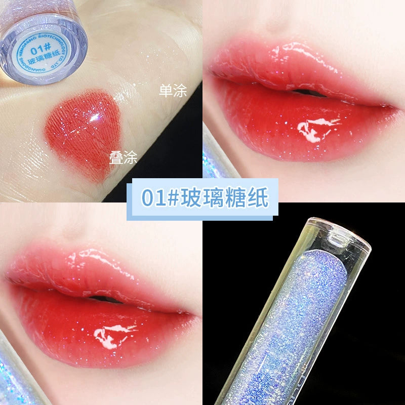 珠光带细闪口红唇蜜大牌润唇膏不掉色镜面不沾杯显白学生唇彩唇釉