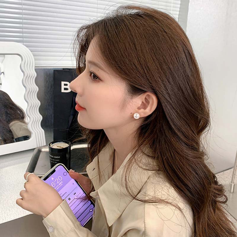 银针高亮珍珠耳钉女新款高级感迷你耳环小众设计感气质耳饰批发女