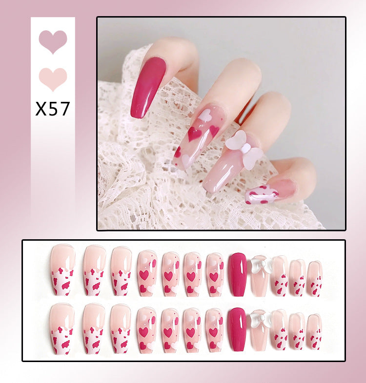 Fashion  nail Fake Nails Crystal Iced Butterfly Nail Art Nail Patch Bow Ballet Rhinestone Nail Beauty Nail Tip Wear Nail