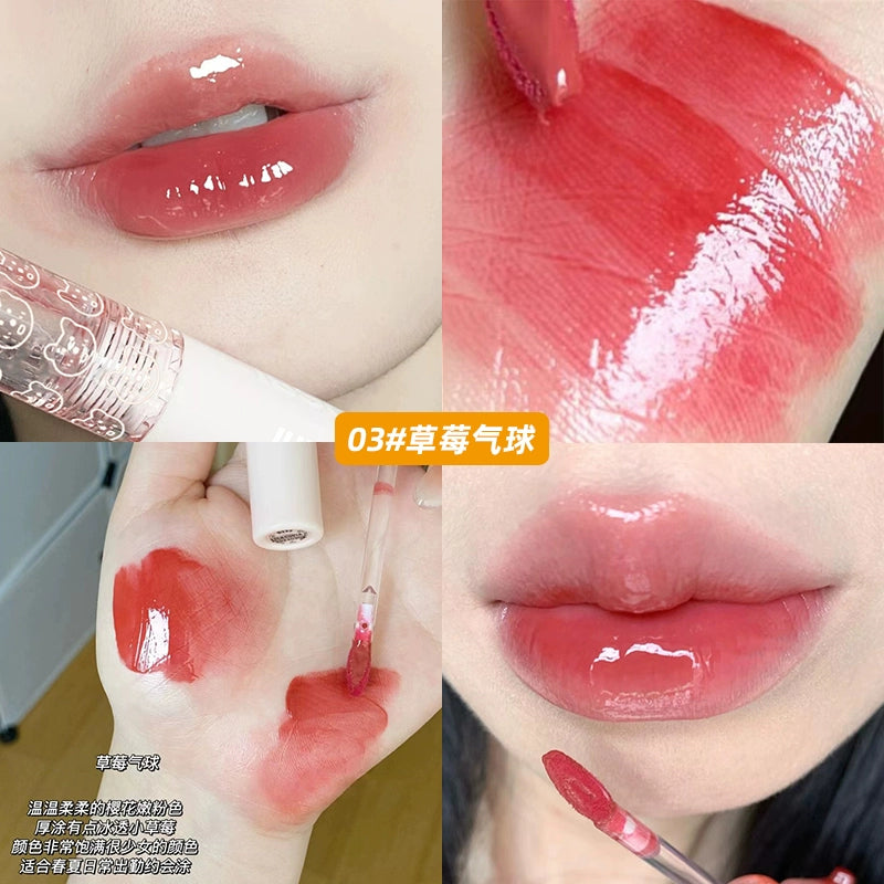 镜面水光玻璃口红唇釉女持久不易掉色口红平价学生番茄奶茶色泡泡唇釉