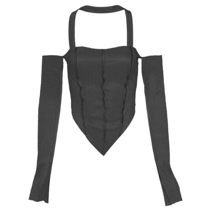 Free shipping  new women's clothing solid color slim-fitting navel fashion irregular neck small vest tops