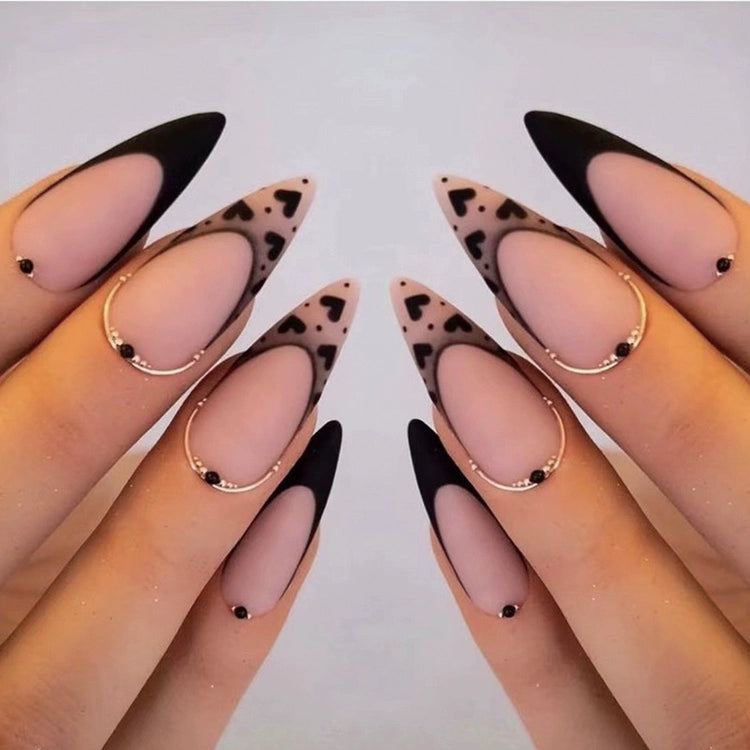 (Hand-made nail) super long hot girl wears nail chips, glitter nail patches, fake nail stickers, and finished products, sexy and exaggerated, European and American style wearables