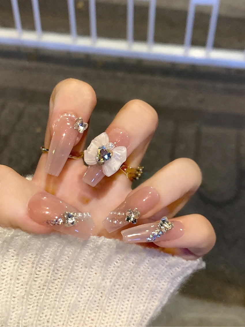 Fashion  nail New Nail Beauty Wear Nail Ins Advanced Pure Desire Wind Nail Patch Wear Nail Bow Nail Stickers A30