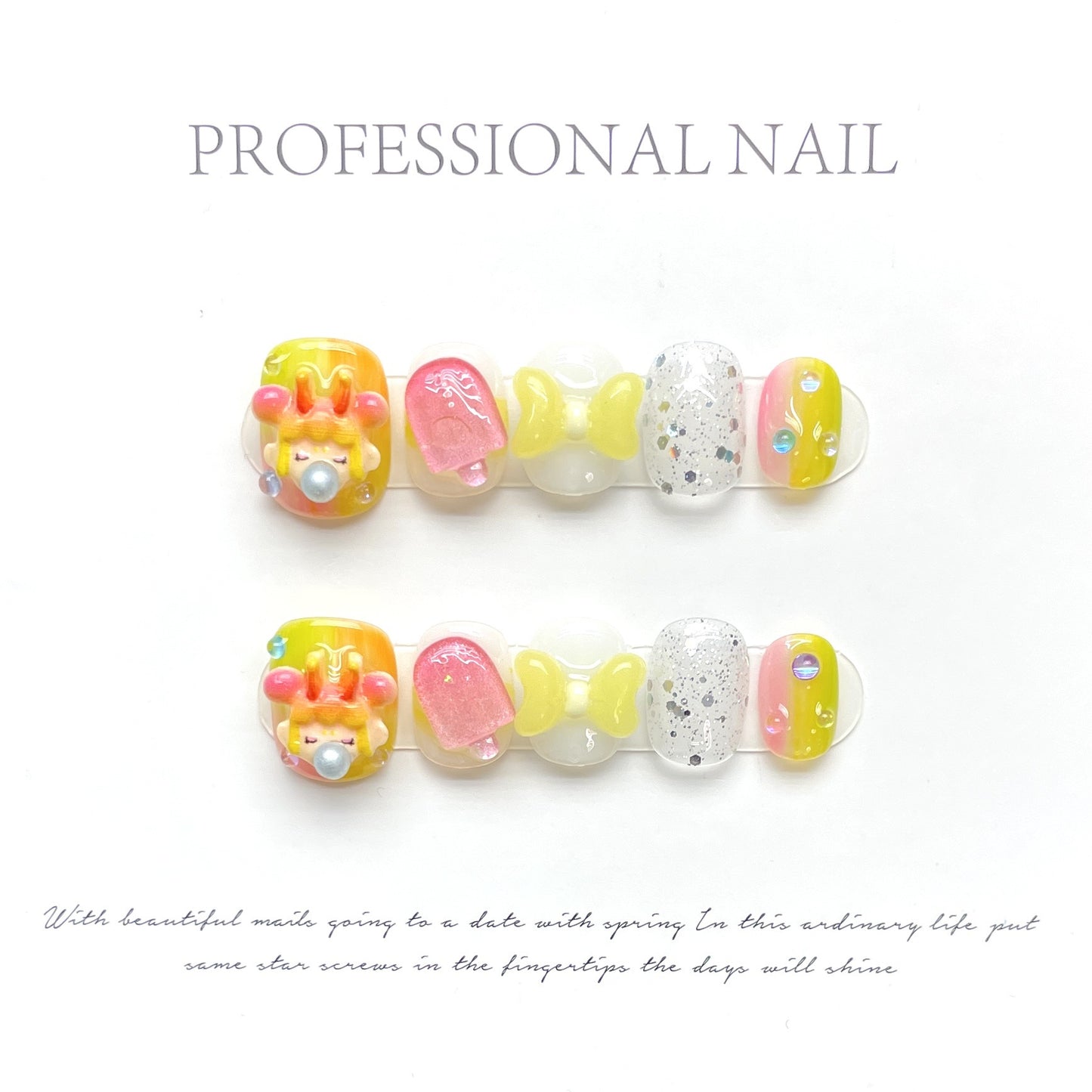 (Hand-Made Nail) Big Diamond Flash Full Diamond Nail Pigeon Bridal Wedding Nail High-Grade Light Luxury Egg Handmade Wear Nail Factory Straight Hair