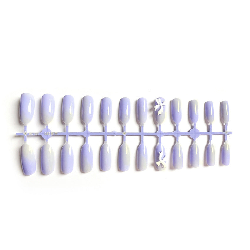 Fashion  nail Wearing Nail Nail Stickers Nail Patch Fake Nails Detachable Bow Purple round Head Nail Sticker X27
