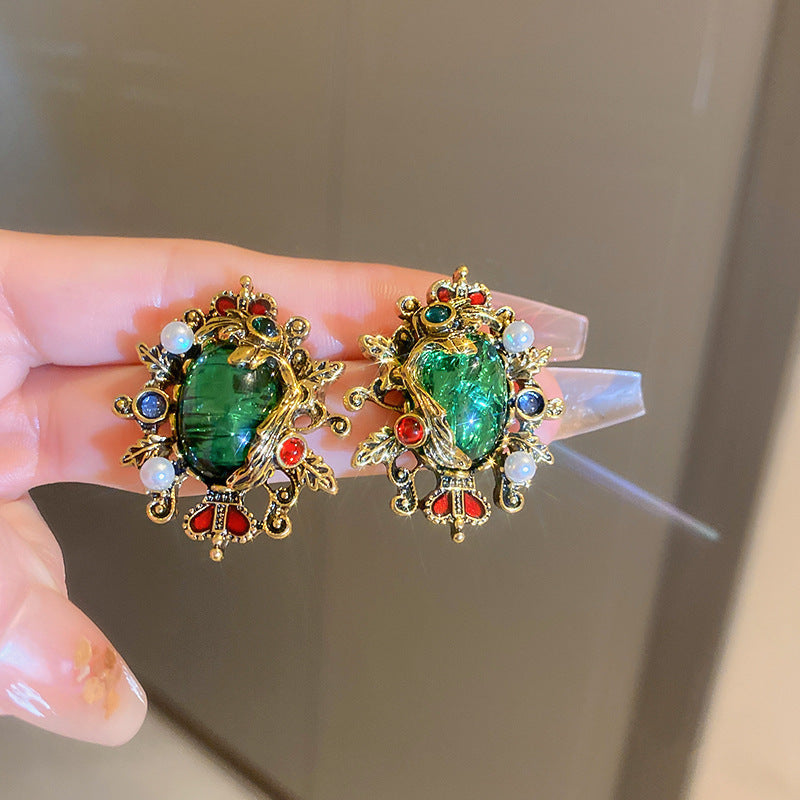 首饰耳环中古vintage饰品 个性设计爆款925银针耳环气质高级感耳饰女批发