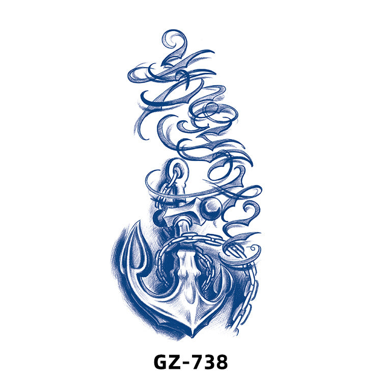 Free shipping Tattoo Cross-Border Herbal Semi-Permanent Tattoo Sticker Men's and Women's Waterproof Sweat-Proof Juice Half Sleeve Real-Proof Tattoo Letter Sticker Tattoo