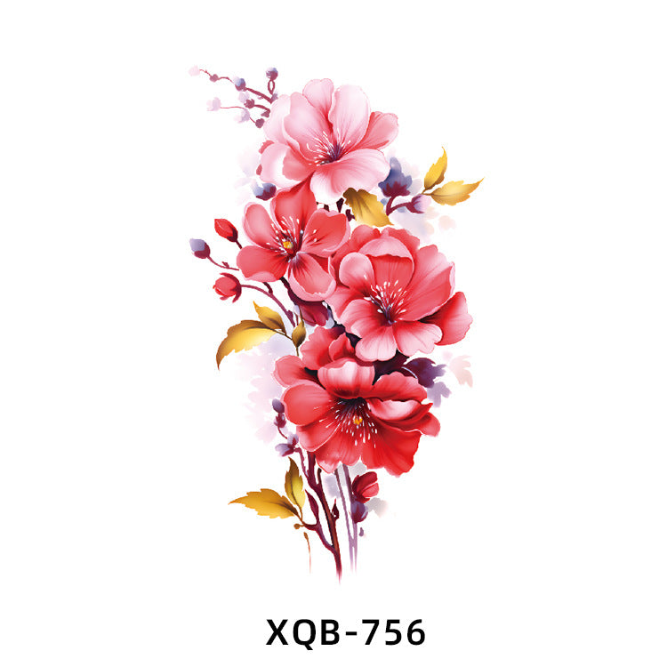 Free shipping Tattoo In Stock Wholesale Small Full Arm Tattoo Sticker Waterproof Sweatproof Tiger Animal Flower Men and Women Black and White, Colored Tattoo Sticker Paper