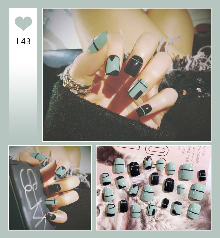 Fashion  nail Internet Celebrity Fake Nail Patch Wear Armor Finished Product Nail Tip Nail Stickers Disassembly Nail Patch Female Removable Nail Stickers
