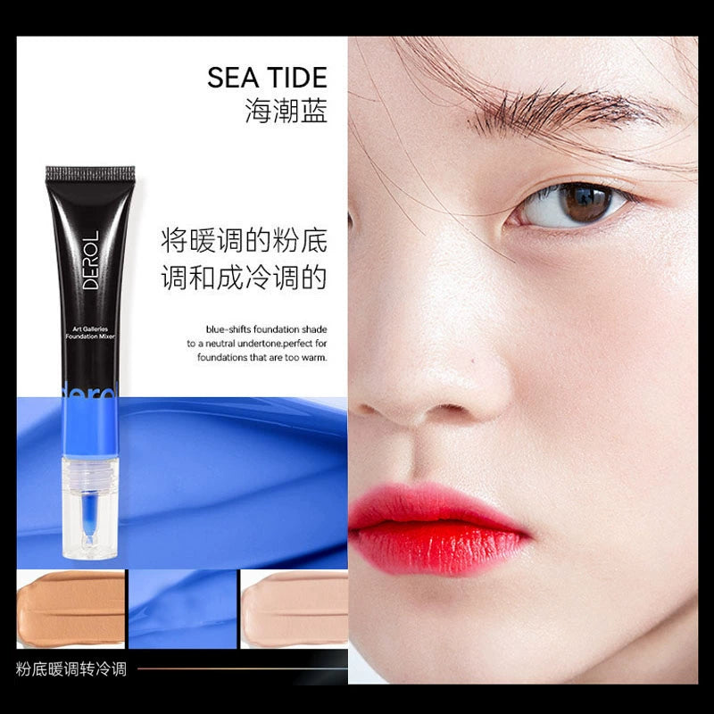 DEROL粉底调和液调色修正液小麦色调深浅白色美黑黄黑皮提亮调节