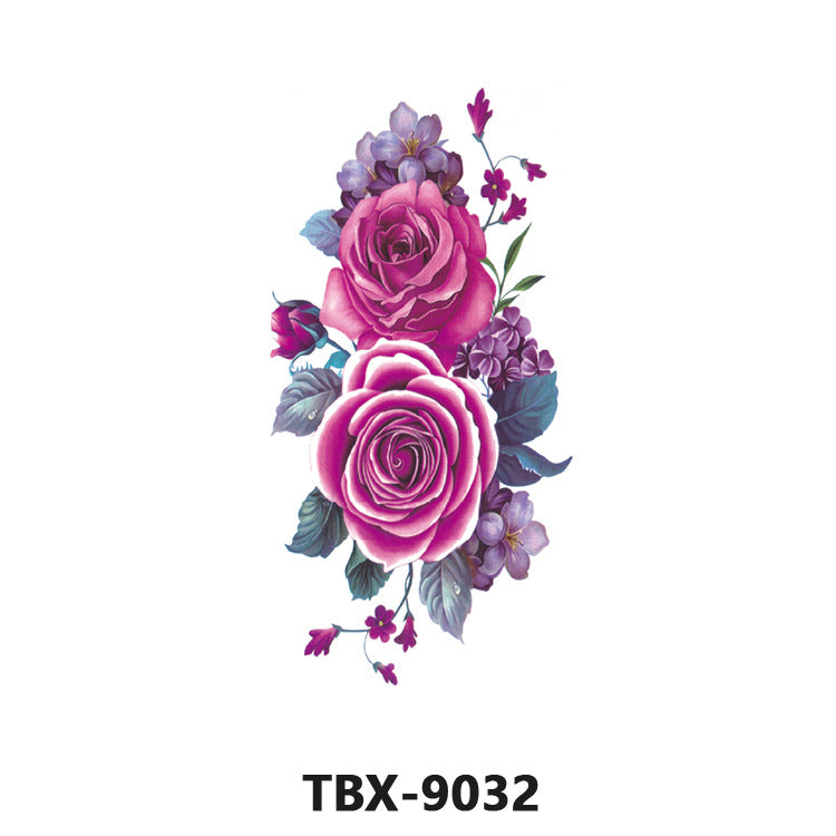 Free shipping Tattoo Waterproof Sweatproof Female Flower Tattoo Sticker Paper Plant Flower Party Sexy Rose Peony Plum Tattoo Sticker Tattoo