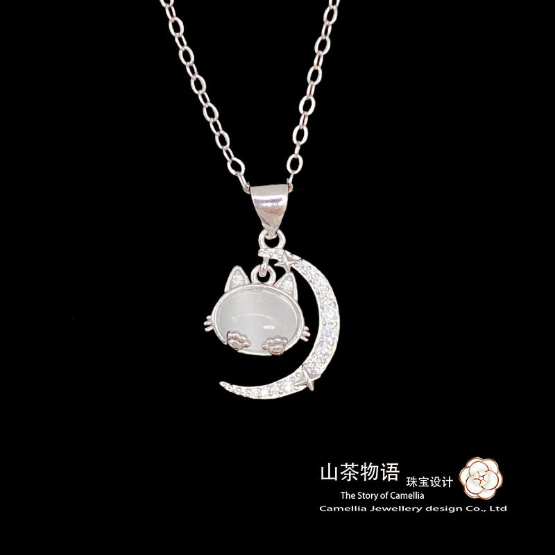 Camellia星河小众设计新款套装 镀金微镶绿松石梦幻蓝小鲸鱼项坠