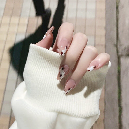 Fashion  nail Wearable Nail Sticker Chessboard Grid Wearable Nail Piece Nail Shaped Piece Removable Nail Patch Finished Product Y14