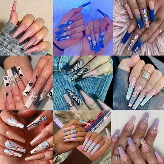 (Hand made nail) Nail pieces, wearing nail pieces, long cross-border nail products, fake nails, European and American wearing nail nails