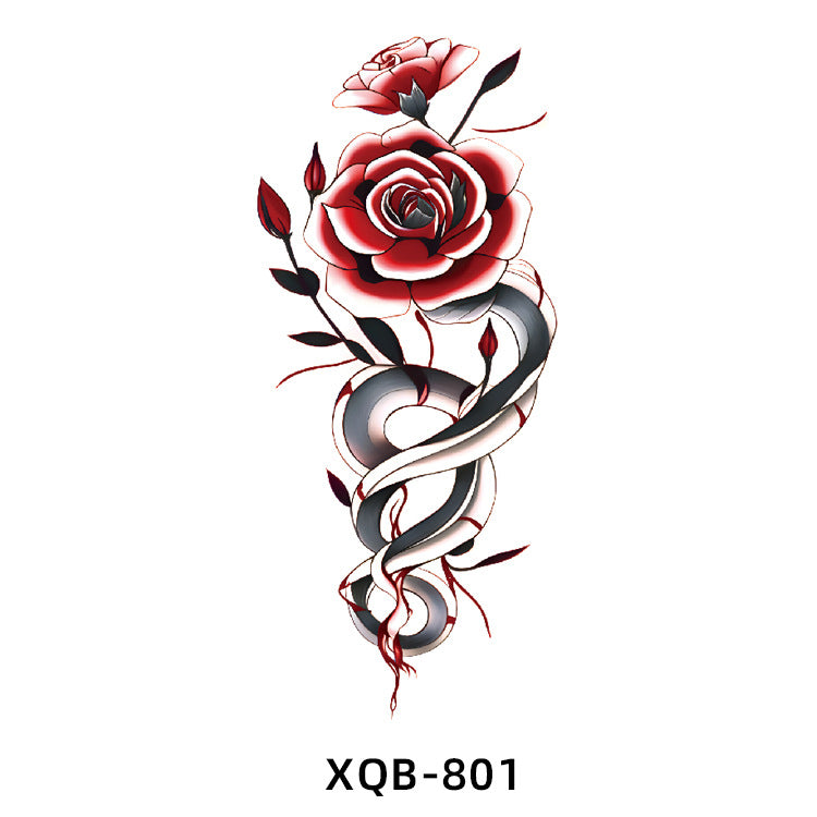 Free shipping Tattoo New Flower Arm Tattoo Sticker Waterproof Men's and Women's Small Arm Tattoo Tattoo Black and White Animal Tattoo Sticker Paper Factory Wholesale