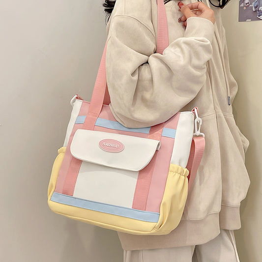 Dopamine Bag Free shipping Tattoo 2024 new high-value make-up bag ins dopamine college student fashion versatile shoulder messenger bag commuter bag