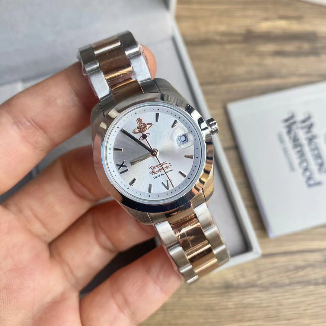 Fashion women's watchOne Piece Dropshipping Weiwei'an Queen Mother Ice Crushing Blue Watch New Dark Plum Purple Women's Watch Pitaya Saturn Small Golden Watch