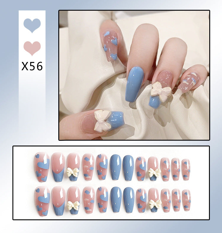 Fashion  nail Fake Nails Crystal Iced Butterfly Nail Art Nail Patch Bow Ballet Rhinestone Nail Beauty Nail Tip Wear Nail