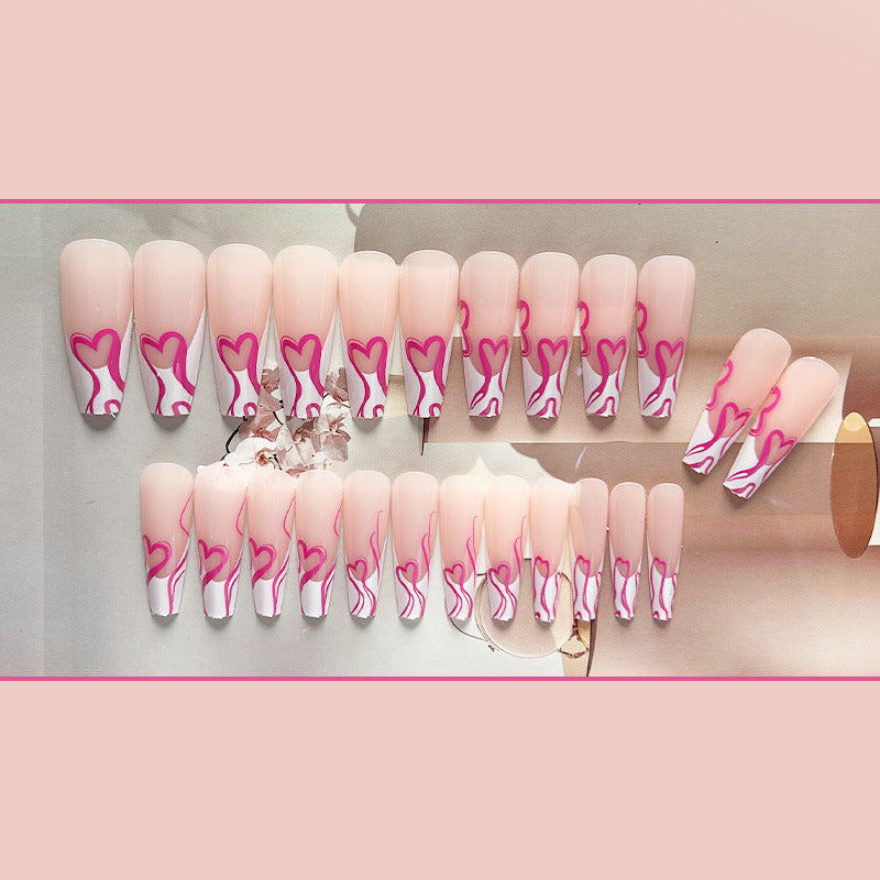 欧美桃心穿戴甲不规则nails 跨境美甲片外贸假指甲长芭蕾美甲贴片