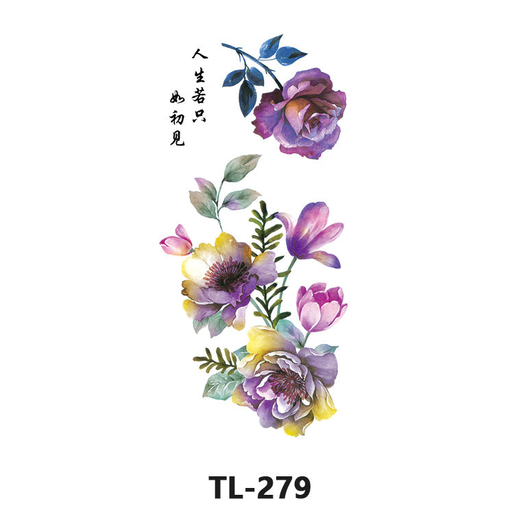 Free shipping Tattoo Waterproof Tattoo Sticker Fresh Flowers Stickers Sexy Plant Tattoo Small Picture Flower Tattoo Sticker in Stock Wholesale