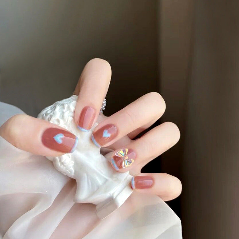 Fashion  nail Wear Armor Nail Stickers Nail Patch Fake Nails Detachable Bow Nail Tip Nail Sticker X8