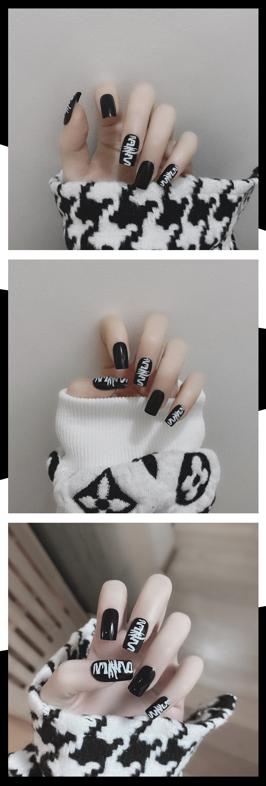 Fashion  nail Fake Nail Patch Wear Armor Finished Product Nail Tip Nail Stickers Dark Nail Patch Stall Supply Manufacturer P159