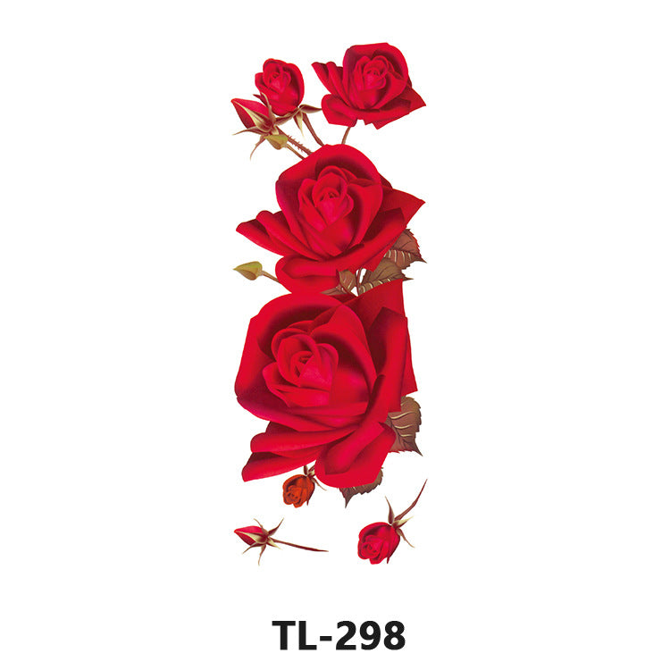 Free shipping Tattoo Factory Wholesale Tattoo Sticker Waterproof Women's Long-Lasting Rose Fresh Flowers Internet Celebrity Big Flower Colorful Plant Tattoo