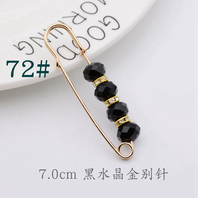 配饰胸针防走光珍珠胸针 女一字高档胸花别针蝴蝶插针丝巾扣 裙口收腰神器