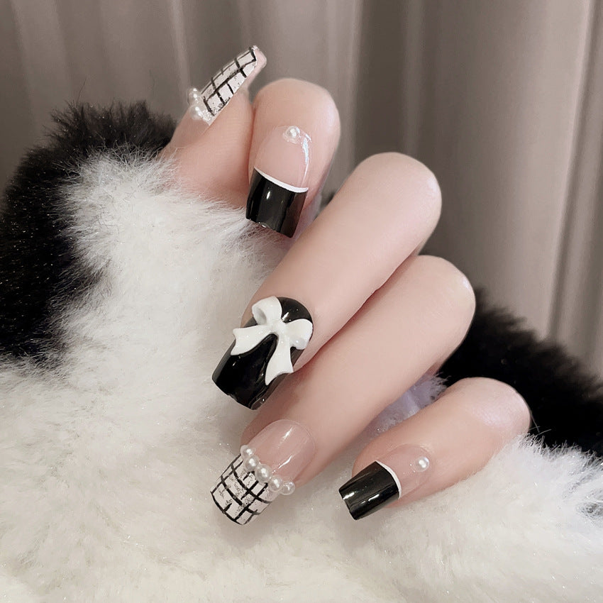 Fashion  nail Bow Wear Armor Removable Nail Patch Nail Sticker Nail Stickers Fake Nails Wearable Nail Stickers X101