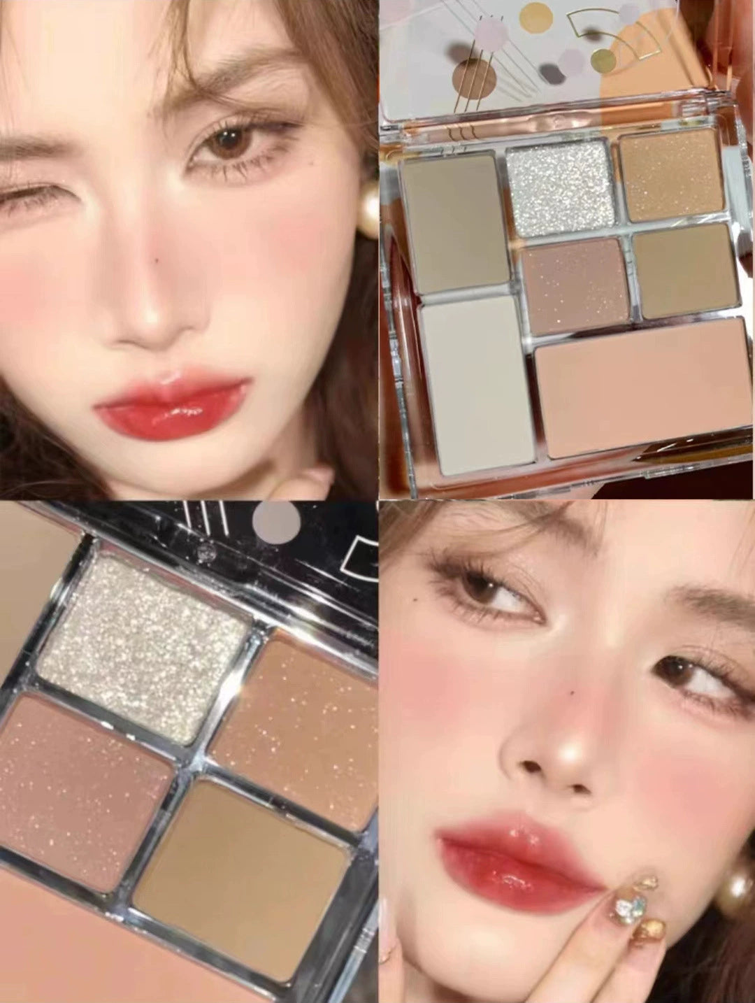 DIKALU 7色眼影七巧板玩趣眼影盘灰粉色大地色腮红高光小众品牌